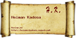Heiman Kadosa névjegykártya